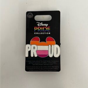 Disney Pride 'Proud' Enamel Pin - Rainbow Stripes with Silver Glitter